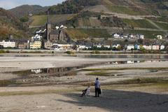 Řeku Rýn v Německu trápí sucho