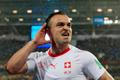 Xherdan Shaqiri slaví gól v zápase Srbsko - Švýcarsko na MS 2018
