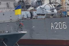 Ukrajinské lodě pobřežní stráže v přístavu v Oděse