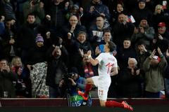 David Pavelka slaví gól na 1:0 v přátelském zápase Česko - Brazílie.