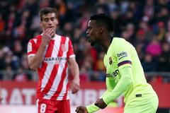 Nelson Semedo slaví gól Barcelony