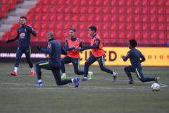 Trénink Brazílie před přípravou v Praze