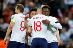 Angličané slaví v zápase kvalifikace ME 2020 Anglie - Česko.