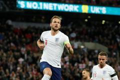 Harry Kane slaví gól na 2:0 v zápase kvalifikace ME 2020 Anglie - Česko.