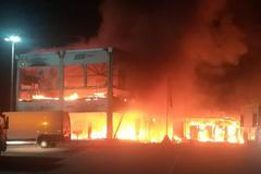 Požár pedoku MotoE v Jerezu