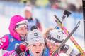 SP v biatlonu 2018/19, Oberhof, štafeta žen: Radost Lucie Charvátové (vlevo) a Evy Puskarčíkové
