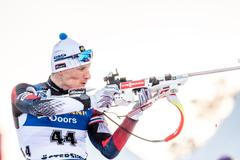 Ondřej Moravec ve sprintu na MS 2019