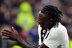 Moise Kean slaví branku Juventusu