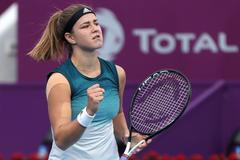 Karolína Muchová na turnaji v Dauhá