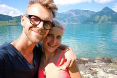 Dovolená Švýcarsko Alpy štěstí fotka pro Instagram