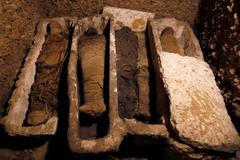Archeologové objevili v egyptské provincii Mínjá jižně od Káhiry starověké pohřební komory, ve kterých se nachází asi 40 mumií různé velikosti i pohlaví.