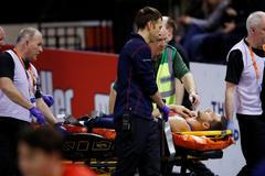 Zraněný český reprezentant Jiří Sýkora na HME v Glasgow