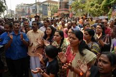 Lidský řetěz, Kérala, Indie