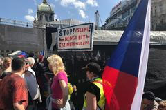 Demonstrace SPD na Václavském náměstí