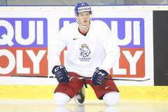 Trénink české reprezentace na MS 2019: Dominik Kubalík