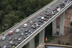 Doprava, automobily, auta, zácpa, Nuselský most - Výhledy z pražských střech - Corinthia Hotel