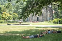 Horko, Praha, letní den, léto, počasí