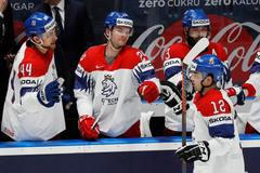 Dominik Simon slaví v zápase Česko - Rakousko na MS 2019