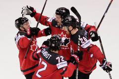 Kanaďané slaví ve čtvrtfinále MS 2019 Kanada - Švýcarsko