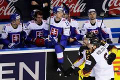 Smutní slovenští hokejisté po prohře s Německem na MS 2019