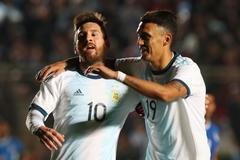 Lionel Messi slaví gól Argentiny v zápase s Nikaraguou