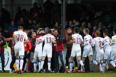 Radost českých reprezentantů v utkání s Řeckem na mistrovství Evropy do 17 let