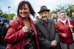 Prvomájové shromáždění KSČM na náměstí Jiřího z Poděbrad v Praze