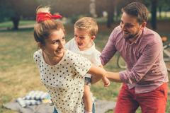 rodina, prázdniny, žena