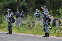 Pohřeb ruských námořníků, kteří zemřeli během požáru ponorky.