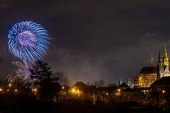 Novoroční ohňostroj, Praha, 1.1.2018