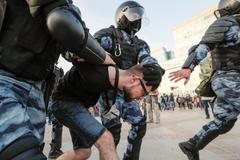 Opoziční demonstrace za Navalného v Moskvě