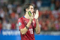 Patrik Schick v kvalifikaci ME 2020 Česko - Černá Hora.