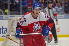 Šimon Kubíček v zápase MS 20 Česko - USA