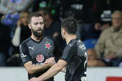 Radost Slavie v utkání 14. kola F:L Plzeň - Slavia