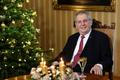 Prezident Miloš Zeman během vánočního poselství v roce 2019.