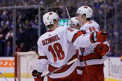 Martin Nečas se raduje z gólu Caroliny