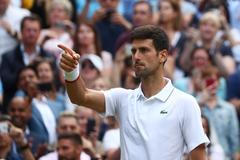 Novak Djokovič ve finále Wimbledonu 2019