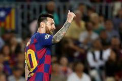 Lionel Messi z Barcelony v zápase Ligy mistrů s Interem Milan