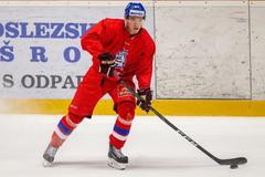 Český hokejový útočník Petr Čajka na kempu juniorů před MS 2020