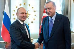 Ruský prezident Vladimir Putin a jeho turecký protějšek Recep Erdogan