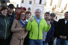 Václav Klaus a Zuzana Majerová Zahradníková v říjnu 2019 v Kadani, kde má vzniknout jedna z poboček Trikolóry