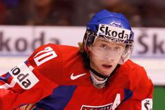 Český hokejový útočník Jakub Voráček na MS juniorů 2008