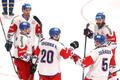 Channel One Cup 2019, Česko - Švédsko: Hynek Zohorna a další čeští hráči slaví gól na 1:2