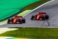 Piloti Ferrari Sebastian Vetttel a Charles Leclerc na tratí VC Brazílie formule 1 2019