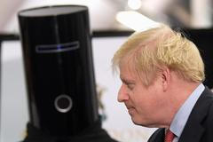 Boris Johnson při prvním povolebním projevu.