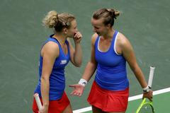 Barbora Krejčíková a Kateřina Siniaková v prvním kole Fed Cupu 2019