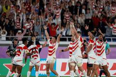 Japonští ragbisté slaví postup do čtvrtfinále MS 2019