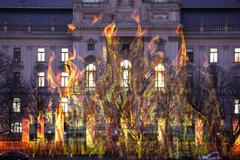 Greenpeace promítání na Úřad Vlády