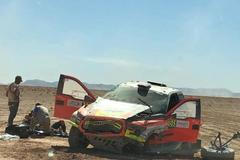 Havarovaný Ford Martina Prokopa na Marocké rallye 2019