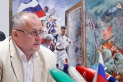 RUSADA Director General Ganus attends a news conference in Moscow